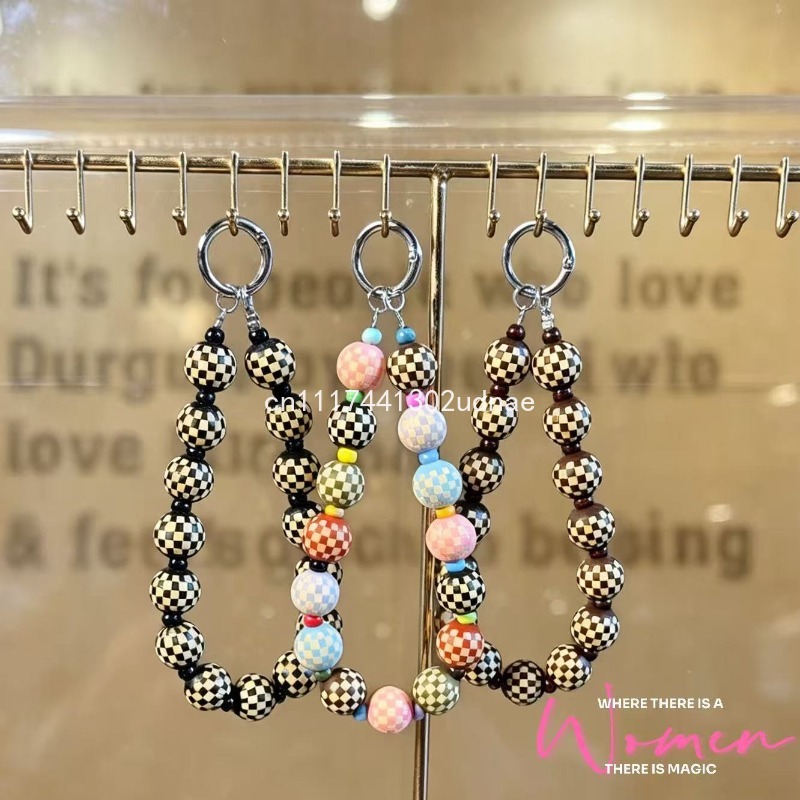 Original Wooden Plaid Beaded P - Phone Accessories Charms recension och pris